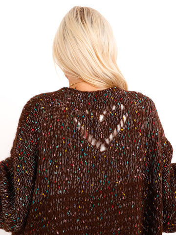 Curvy Strickjacke LIORELLE – Leichter Oversize-Strick mit Herz – Gr. 42–54