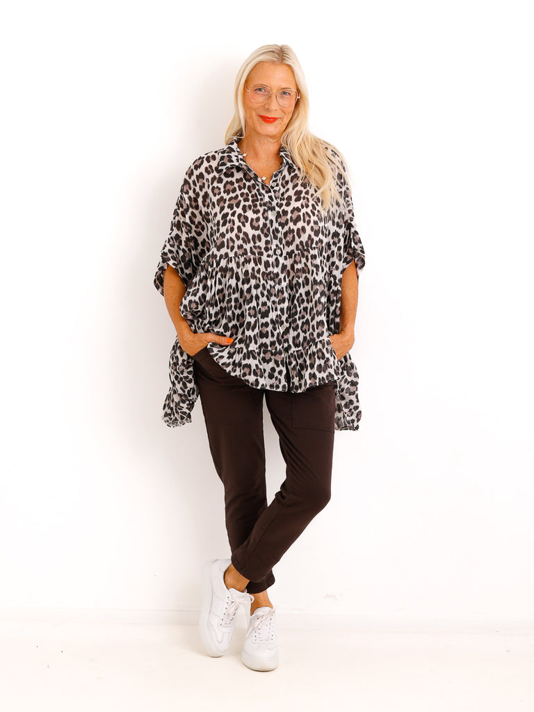 Luftige Baumwoll-Tunika ROSELIEN – Leo – Oversize – Gr. 38-50