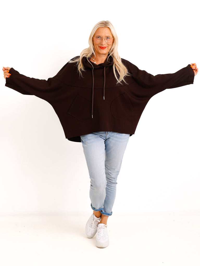 Sweatshirt MAREILE – Oversize Hoodie mit Fledermausärmeln – Gr. 38–46