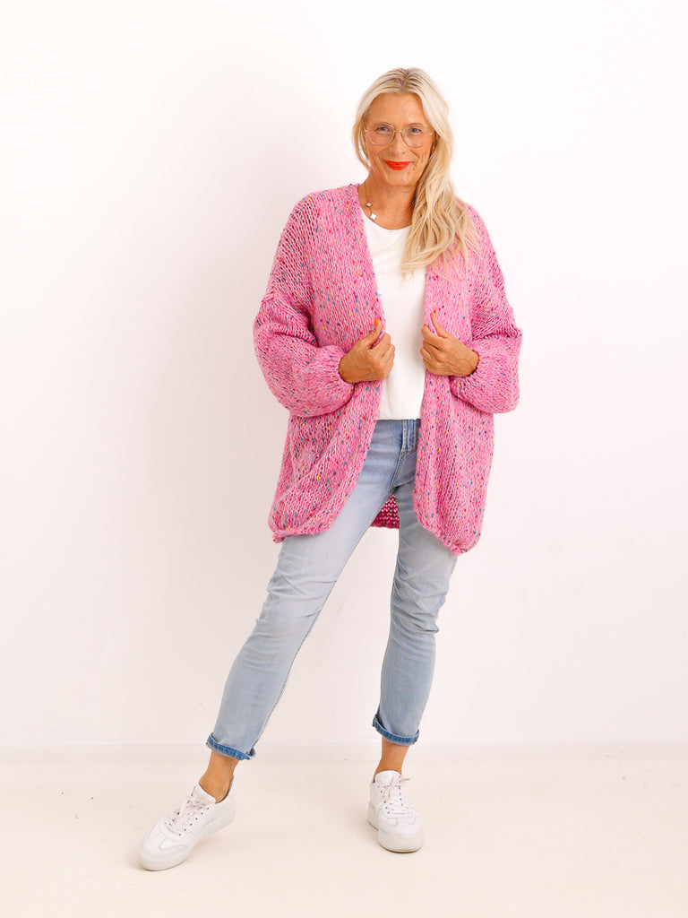 Curvy Strickjacke LIORELLE – Leichter Oversize-Strick mit Herz – Gr. 42–54