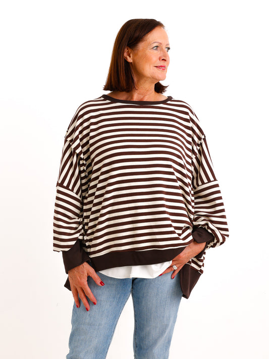 Oversize-Sweatshirt BELLA.S –  Casual Look mit besonderen Details – Gr. 38–48