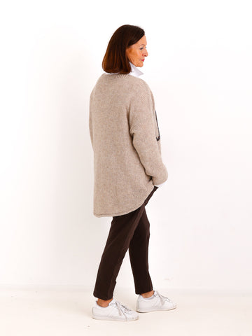 Oversize Pullover ELVANI – J'Adore-Stickerei & verlängerte Rückenpartie – Gr. 38–44