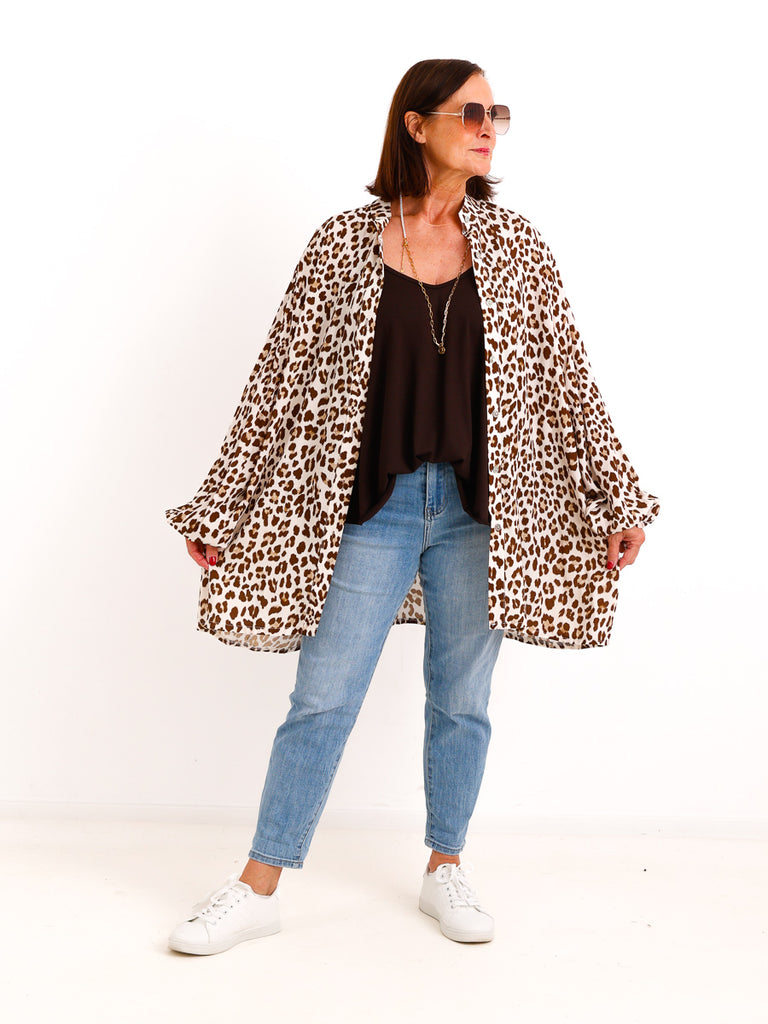 Bluse GRACE.S – Luftige Leo-Bluse aus Viskose – Gr. 42–54