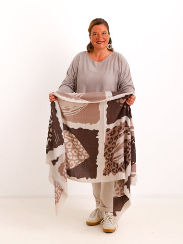 Schal CLARA – Leichter Viskose-Schal mit Allover-Muster in Naturfarben