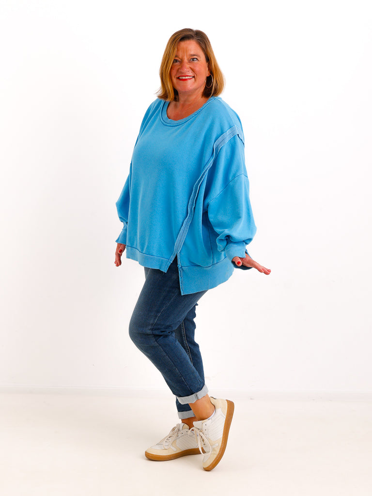 XXL Baumwoll-Sweater ODA – Inside-Out-Details & extra weiter Oversize-Look – Gr. 38–48