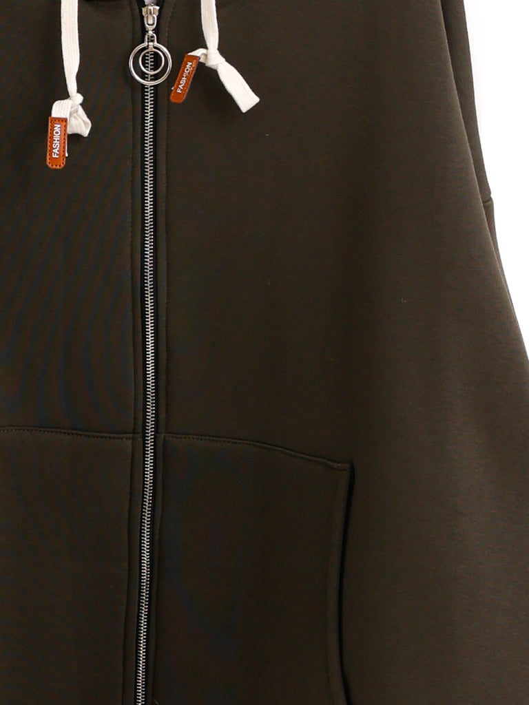 Curvy Size Sweatjacke MAVENIE – Kuschelige Hoodie-Jacke mit Kapuze & mit 2-Wege-Reißverschluss – Gr. 44–56