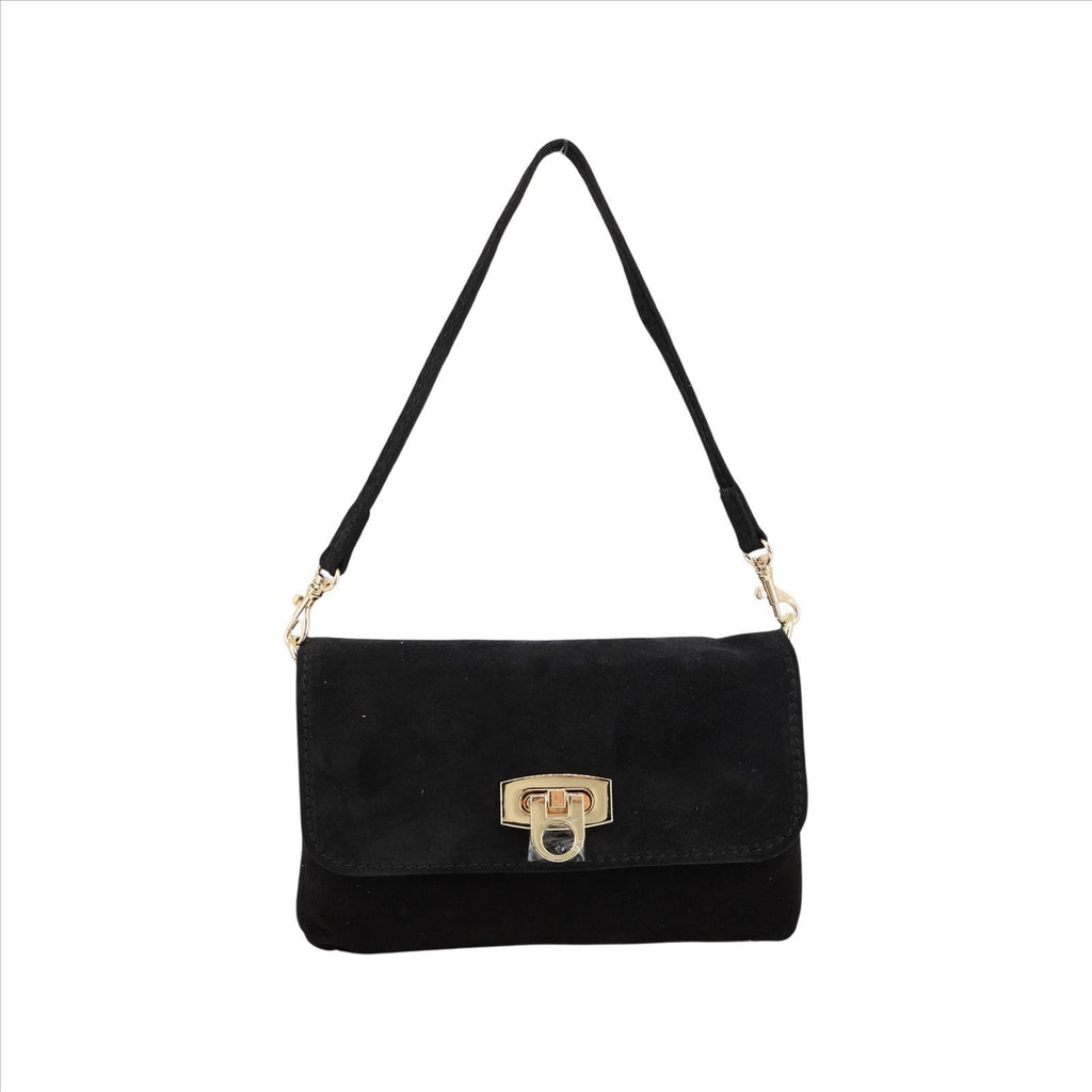 Wildleder-Umhängetasche LILLI – Edle Baguette-Bag mit Kette