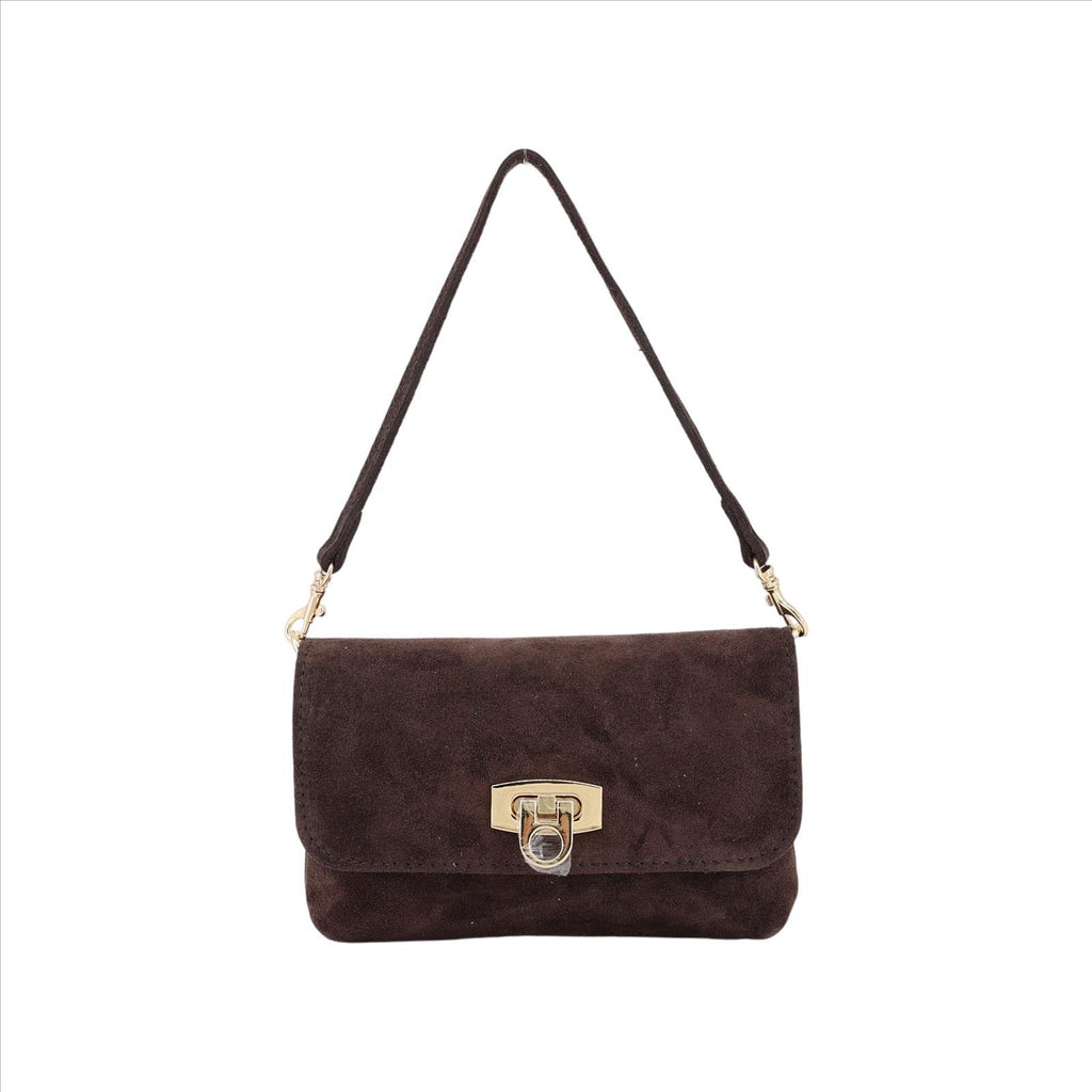 Wildleder-Umhängetasche LILLI – Edle Baguette-Bag mit Kette